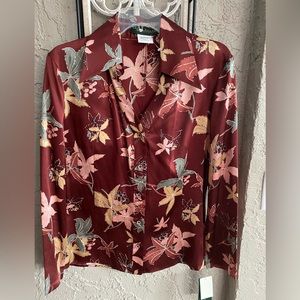 Harve Benadryl 100% silk, size 12 blouse. NWT